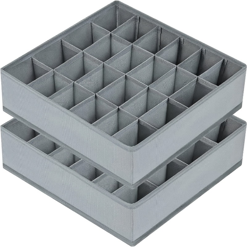 2Pcs 24-Compartment Fabric Soc - Sock Organizer Tray ulasan dan harga