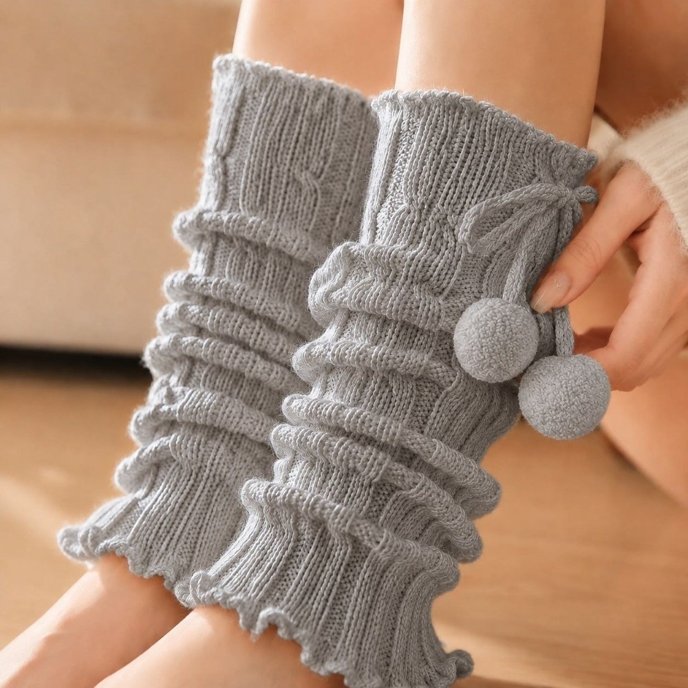 Knitted Knit Leg Warmers Cable - Boot Sock Slouchy ulasan dan harga