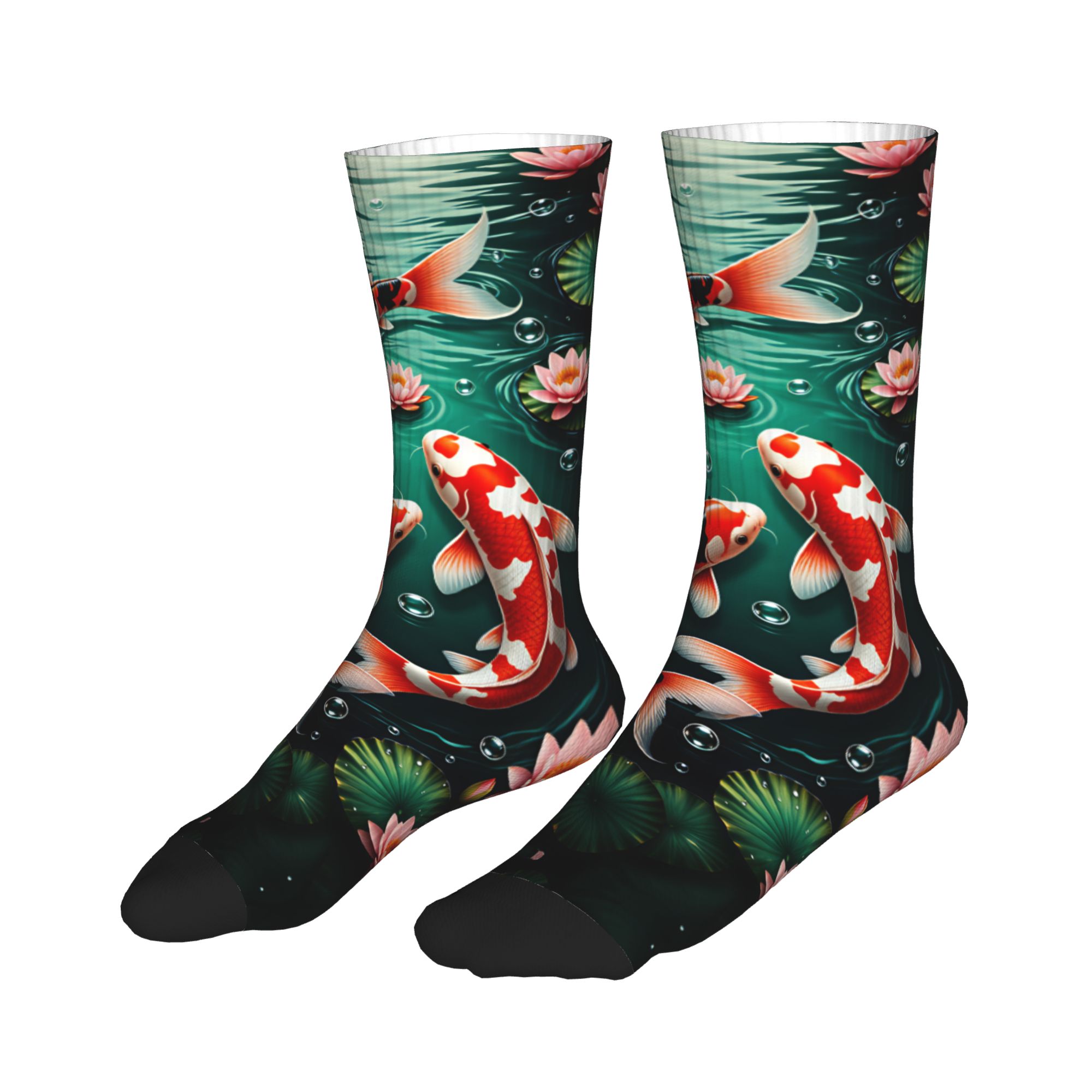Three Koi Lotus Dark Pond Feng - Dress Sock Men ulasan dan harga